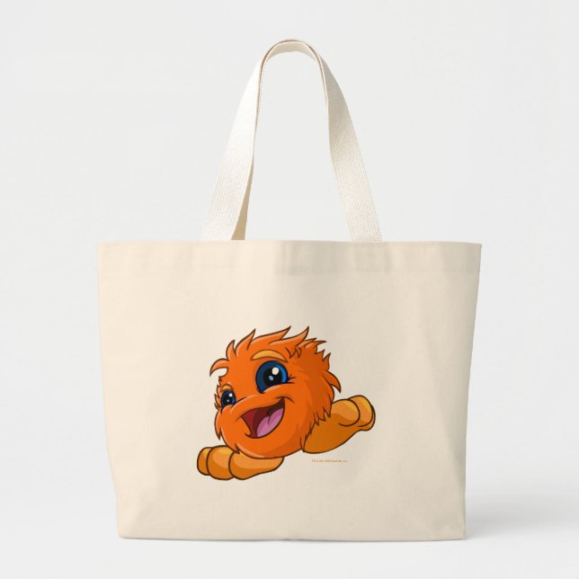Grand Tote Bag JubJub orange heureux (Devant)