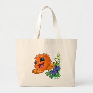 Grand Tote Bag JubJub orange heureux au central de Neopia