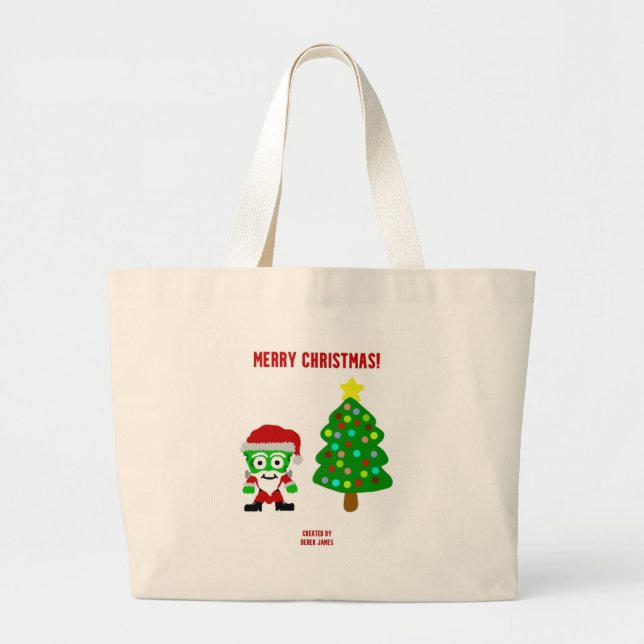 Grand Tote Bag Jumbo Fourre-tout Franken Fromage de Noël (Devant)