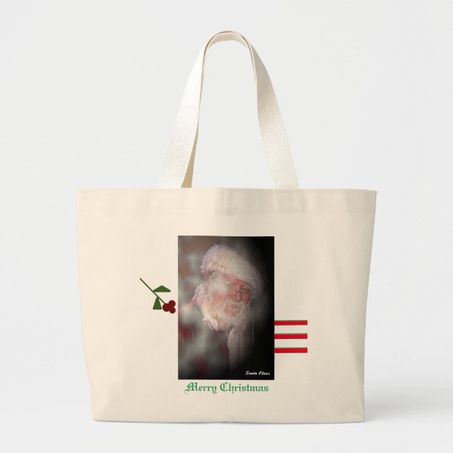 Grand Tote Bag Jumbo Fourre-tout "Le vrai Père Noël" (Devant)