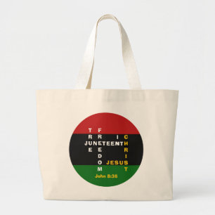 Grand Tote Bag JUNETEENTH Christian Crowword