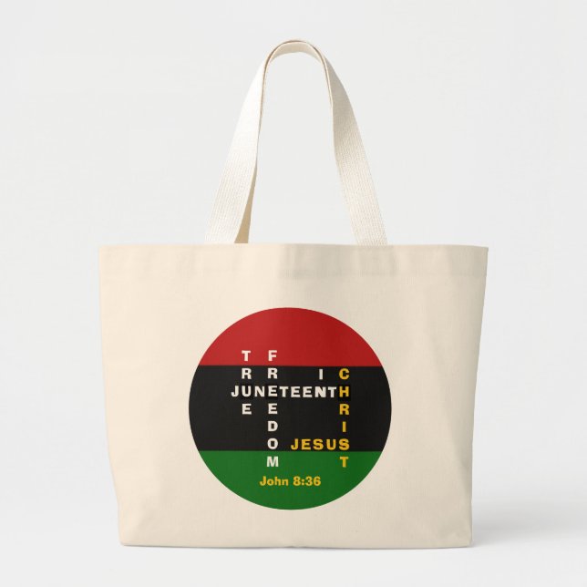 Grand Tote Bag JUNETEENTH Christian Crowword (Devant)