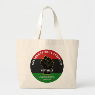 Grand Tote Bag Juneteeth CÉLÉBRE LA VRAIE LIBERTÉ