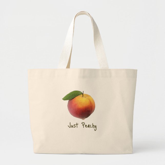 Grand Tote Bag Juste couleur pêche (Devant)