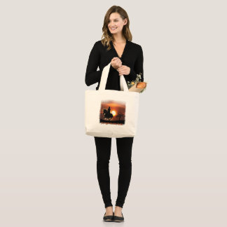 Grand Tote Bag juste une fille qui aime les chevaux