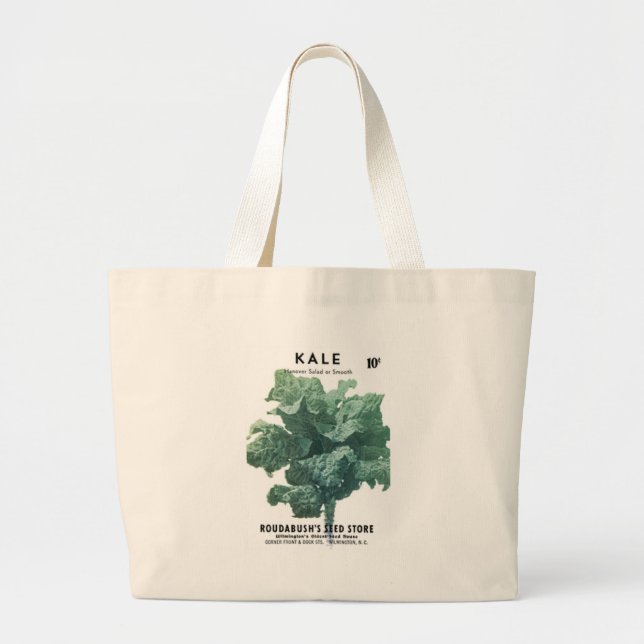 Grand Tote Bag Kale, magasin de semences de Roudabush (Devant)