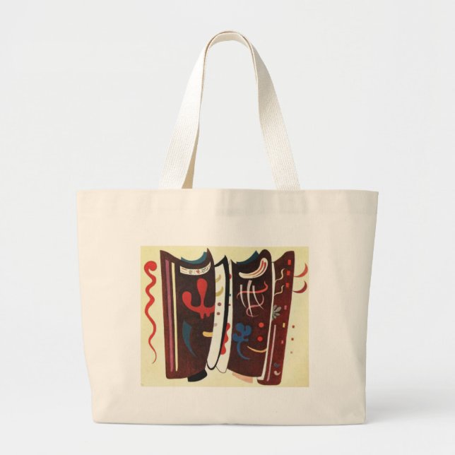 Grand Tote Bag Kandinsky Brown avec Supplément Abstrait (Devant)