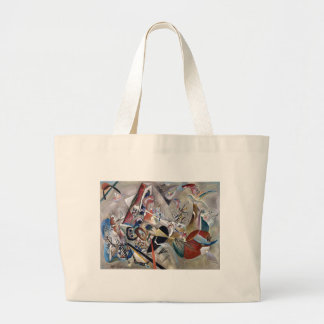 Grand Tote Bag Kandinsky En Gris Oeuvre Abstraite
