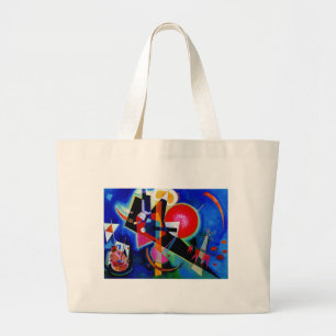 Grand Tote Bag Kandinsky en peinture Abstraite bleue
