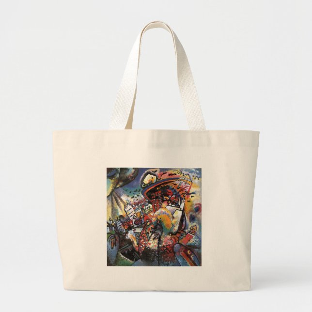 Grand Tote Bag Kandinsky Moscou I Cityscape peinture Abstraite (Devant)
