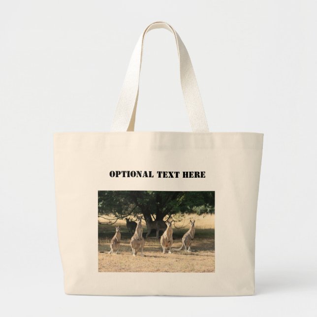 Grand Tote Bag Kangaroos dans une rangée (Devant)