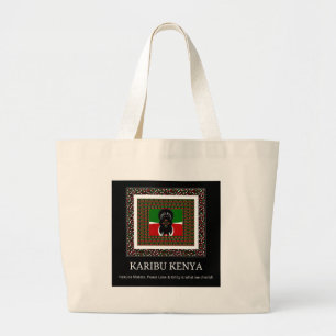 Grand Tote Bag Karibu Kenya : Les couleurs vives du drapeau natio