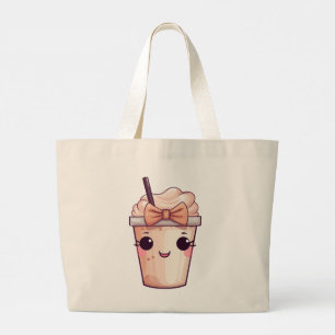 Grand Tote Bag Kawaii Frappe souriante