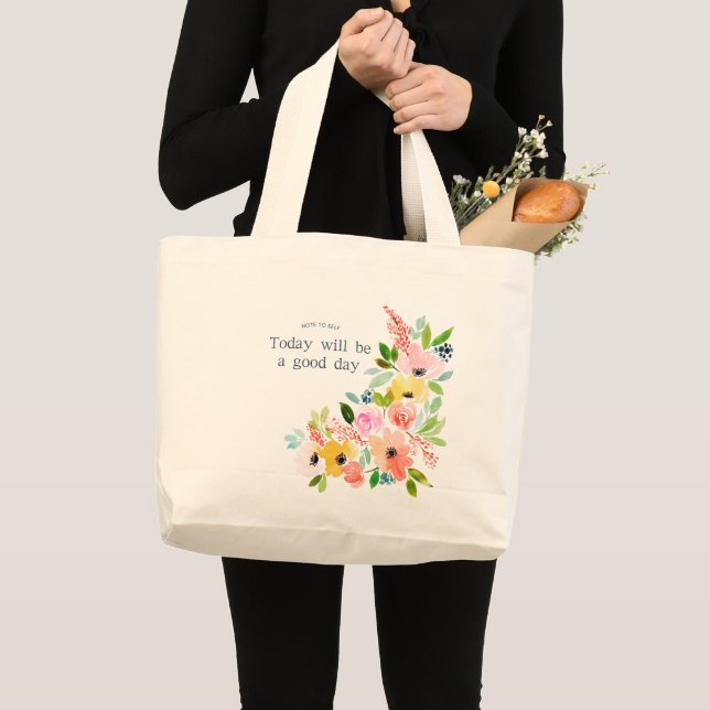 Grand Tote Bag Kaye et la florale estivale (Devant (produit))