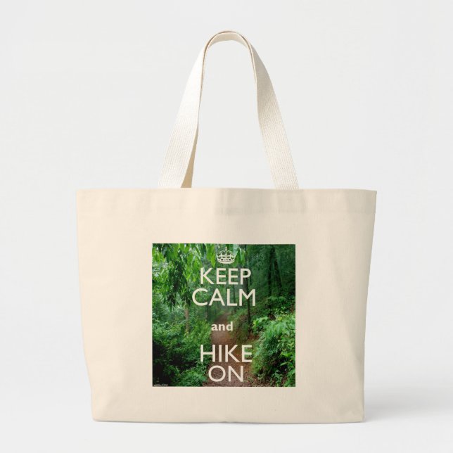 Grand Tote Bag Keep Calm and Hike On (Devant)