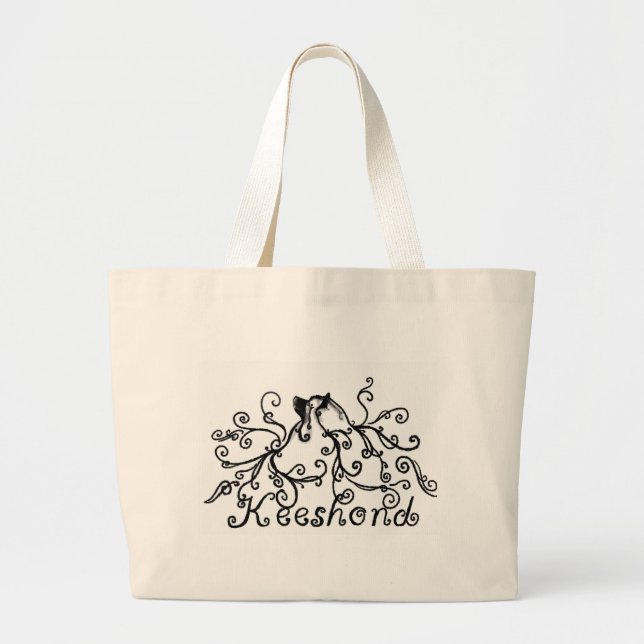 Grand Tote Bag Keeshond pelucheux Fourre-tout (Devant)