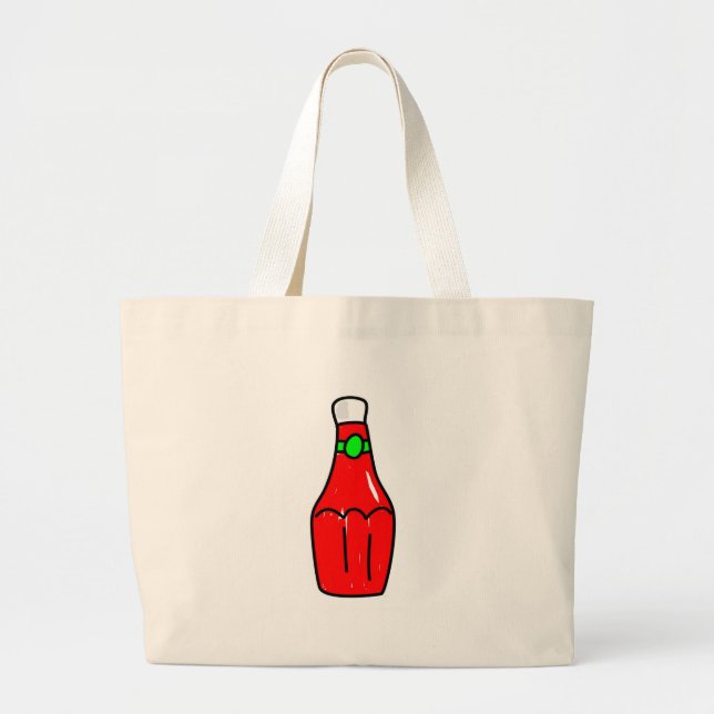 Grand Tote Bag Ketchup de tomate (Devant)
