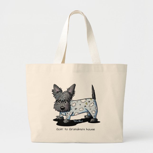 Grand Tote Bag KiniArt Scottie Terrier PJ (Devant)
