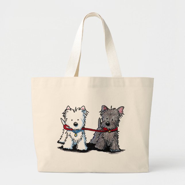Grand Tote Bag KiniArt Terrier - Les amis de la marche (Devant)