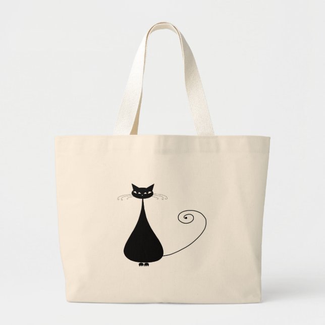 Grand Tote Bag Kitty fantaisie noir 4 (Devant)