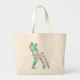 Grand Tote Bag Kizomba a pointillé des danseurs - cadeaux