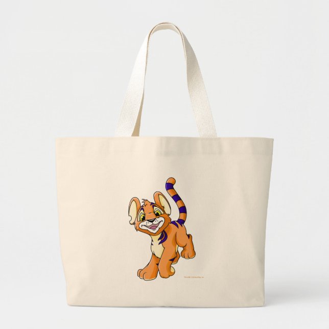 Grand Tote Bag Kougra orange aventureux (Devant)
