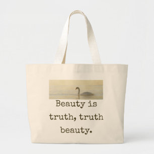 Grand Tote Bag La beauté est la vérité - Citation de beauté
