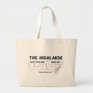 Grand Tote Bag La carte de voisinage de montagnes