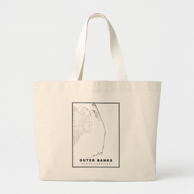 Grand Tote Bag La carte des Outer Banks (Devant)