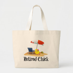 Grand Tote Bag La Chick à la retraite sur la plage