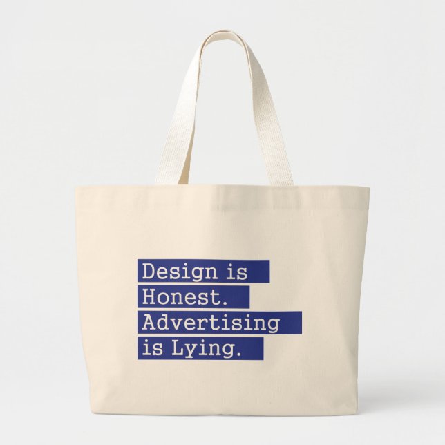 Grand Tote Bag La conception est honnête - bleu (Devant)