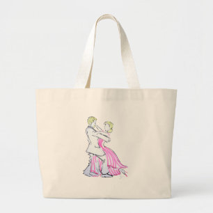 Grand Tote Bag La conception graphique de danseurs de valse