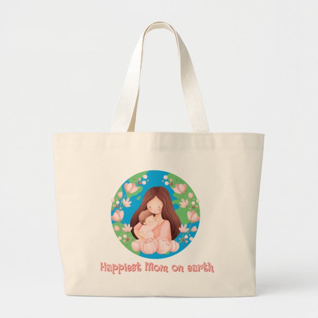 Grand Tote Bag La Fête des mères des femmes est heureuse maman su (Devant)