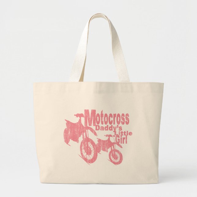 Grand Tote Bag La fille de Motocross Daddy (Devant)