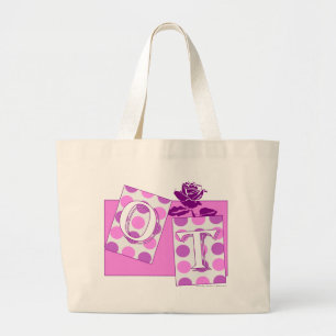 Grand Tote Bag la lettre d'ot bloque le pourpre rose
