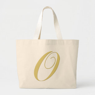 Grand Tote Bag La lettre O de monogramme d'or choisissent