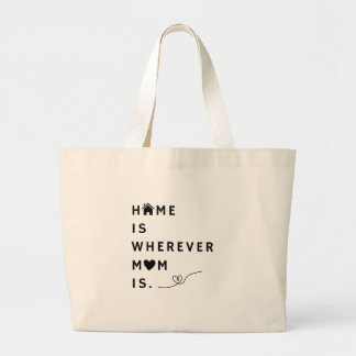 Grand Tote Bag La Maison Est Là Où Se Trouve Maman – Cadeau Pour