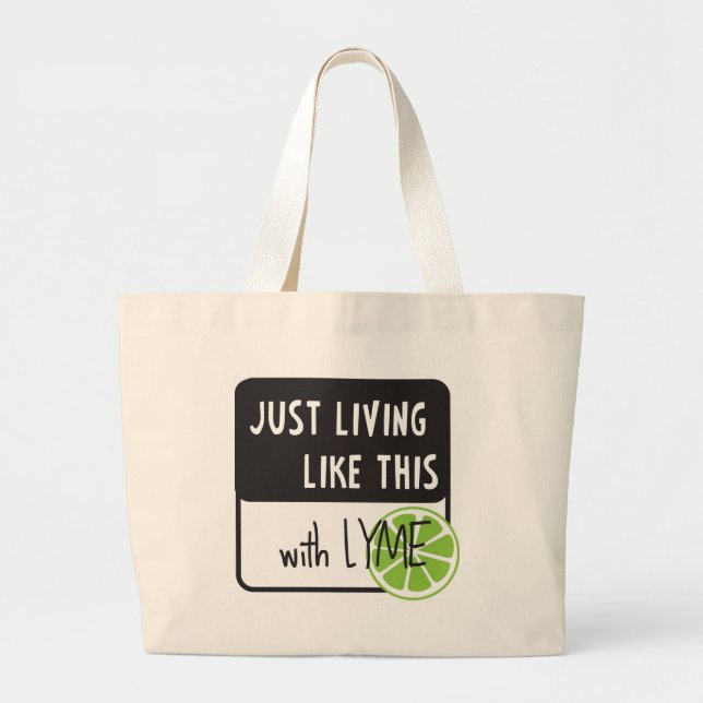 Grand Tote Bag La maladie de LYME de combat (Devant)