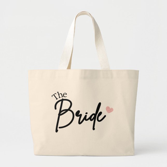 Grand Tote Bag La mariée, cadeau de la Bridesmaid Party, Bachelor (Devant)