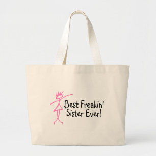 Grand Tote Bag La meilleure soeur de Freakin jamais