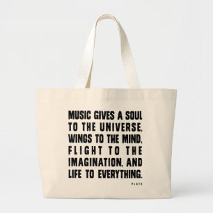 Grand Tote Bag La musique donne une âme à l'univers