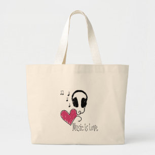 Grand Tote Bag La musique est amour