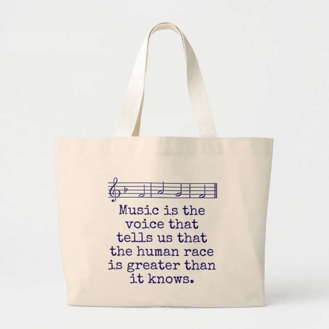 Grand Tote Bag La Musique Est La Voix Qui Dit - Citation De Musiq (Devant)