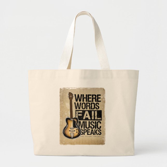 Grand Tote Bag la musique parle (Devant)