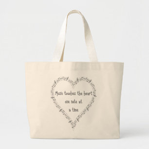 Grand Tote Bag La musique touche le coeur inspiré Citation