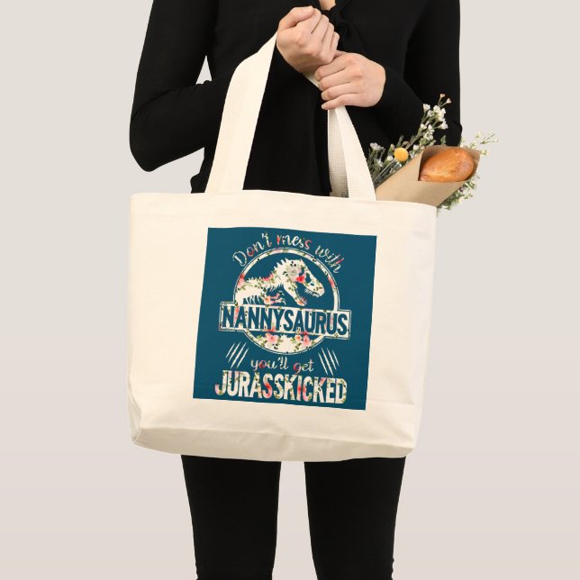 Grand Tote Bag La Nanny Saurus Flower (Devant (produit))