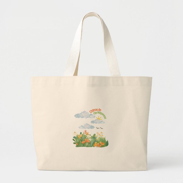 Grand Tote Bag La nature est mon terrain de jeu (Devant)