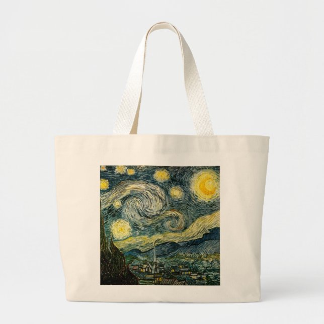 Grand Tote Bag La nuit étoilée de Vincent van Gogh (1889) (Devant)
