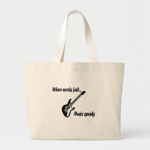 Grand Tote Bag Là où les mots échouent, la musique parle