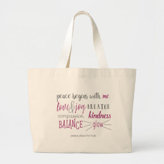 Grand Tote Bag La paix commence par moi Fourre-tout